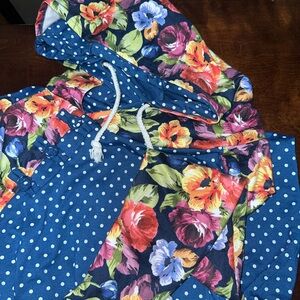 Rogue Floral and Polka Dot Hoodie - Multicolor